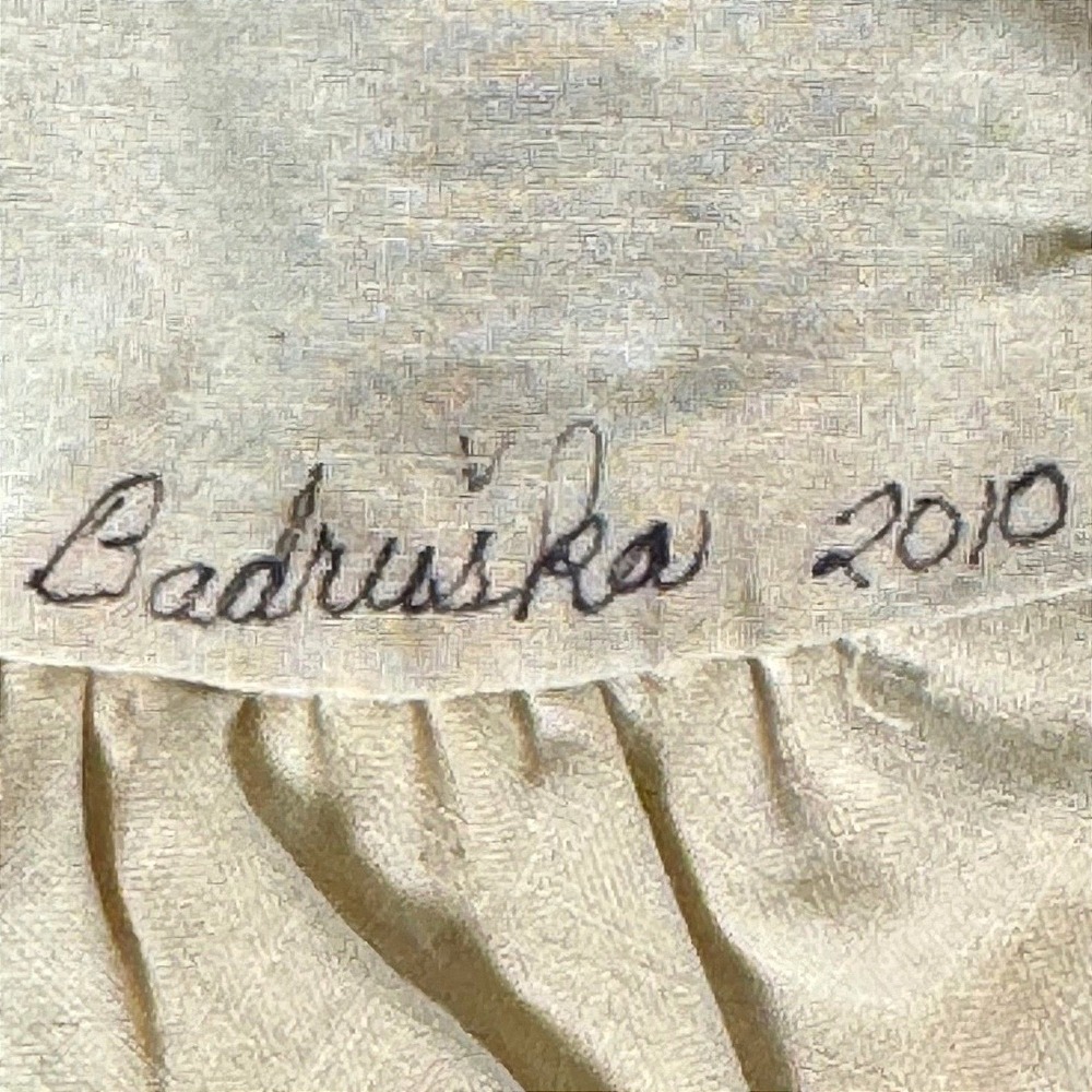 OOAK Czech Folk Art Cloth Doll 22.5" Handmade Signed Badruška Blue Dress - Picture 5 of 5